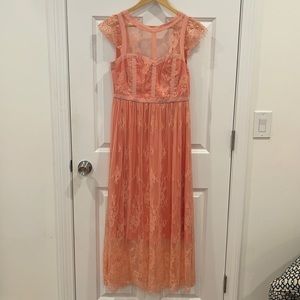 Peach lace dress